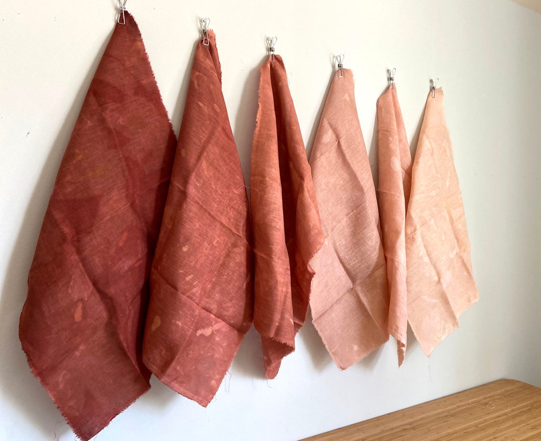 Hand Dyed Gradient Linen Bundle in Terracotta - Etsy