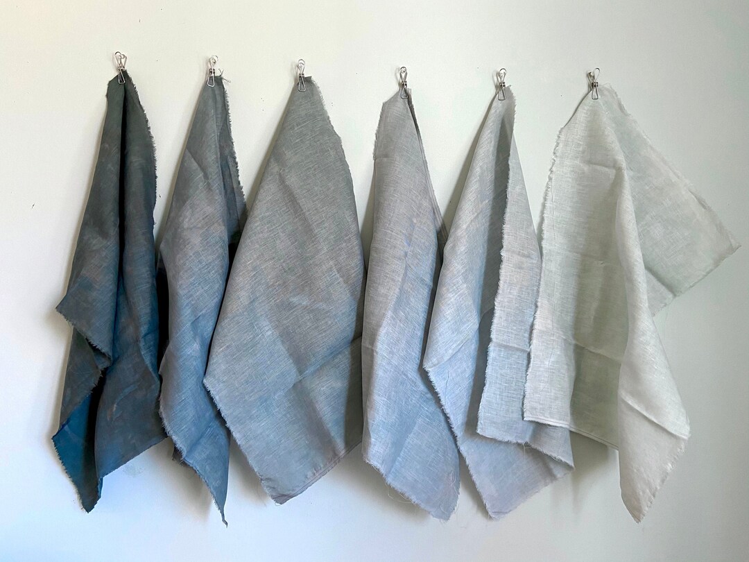 Hand Dyed Gradient Linen Bundle in Pewter - Etsy
