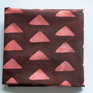 Arrow Hand Dyed and Patterned Cotton Fabric in Coral and Chocolate image 3