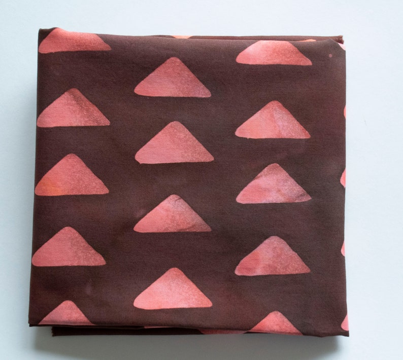 Arrow Hand Dyed and Patterned Cotton Fabric in Coral and Chocolate image 3