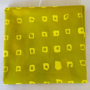 Mini Squares Hand Dyed and Patterned Fabric in Amber and Yellow