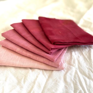 Hand Dyed Gradient Linen Bundle in Wine image 2