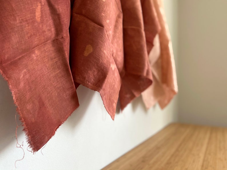 Hand Dyed Gradient Linen Bundle in Terracotta image 3