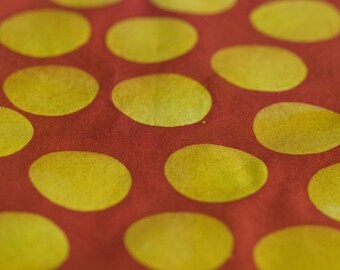 Carrot Circles Hand Dyed Fabric