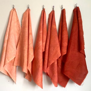 Hand Dyed Gradient Linen Bundle in Rust image 1