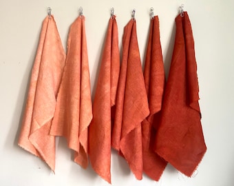 Hand Dyed Gradient Linen Bundle in Rust