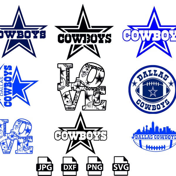 Dallas Football SVG, Cowboys Football, Cowboys Star, Digital Download, Cutting & Sublimation, Svg, Png, Pdf, Dxf, Cricut, Silouhette