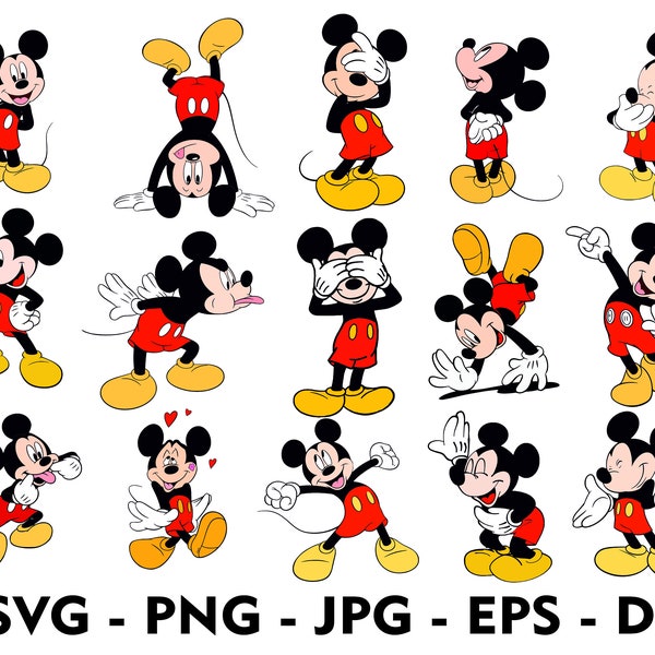 Mickey Mouse SVG bundel gelaagde hoofd SVG verjaardag tshirt SVG, Tumbler mok SVG-bestanden voor Cricut, SVG-bestanden voor Cricut, voor silhouet,