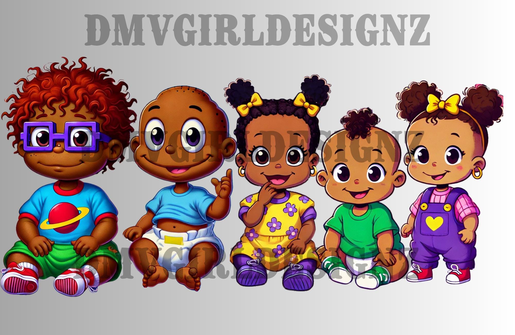 African American Rugrats Fan Art: Transparent Digital Bundle (digital ...