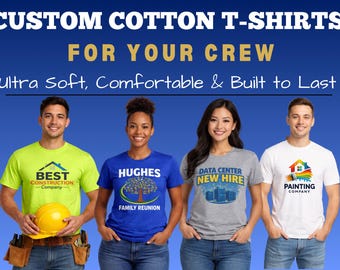 Custom T-Shirts for Your Crew | DTF Printed Bulk Custom Shirts | Business Logo Shirts | Fast Turnaround | Work Shirts | Team Shirts