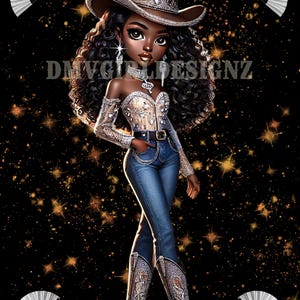 Black Cowgirl Boots Digital Art: Clack Fan, DTF, Sublimation (PNG)