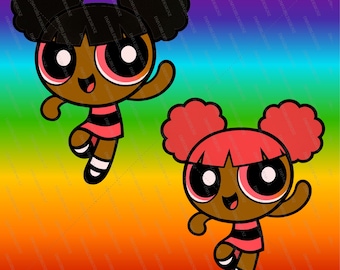 Black Powerpuff Girls - FanArt - SOLO Blossom - File PNG trasparenti e con sfondo completo - Download immediato