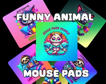 Funny Animal Mouse Pad | Cute Desk Accessories | Gamer Mouse Pad | Office Mouse Pad | Personalized Mouse Pad - Sublimation Mouse Pad