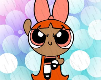 Black Powerpuff Girls - FanArt - SOLO Blossom - File PNG trasparenti e con sfondo completo - Download immediato
