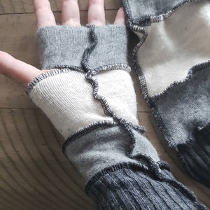 Soft wool Texting gloves by Jaxupcycled fingerless gloves gloves repurposed sweater arm warmers katwise inspired gloves Jax 42 image 2