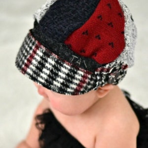 Toddler Jax Hat Black and red Montana hat 406 upcycled sweater hat chemo hat alopecia cap recycled handmade hat little boy gift image 10