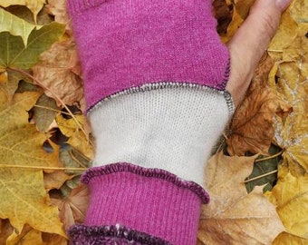 soft angora Texting gloves by Jaxupcycled - Jax hats - fingerless gloves - gloves - repurposed sweater arm warmers - upcycled armwarmers #13