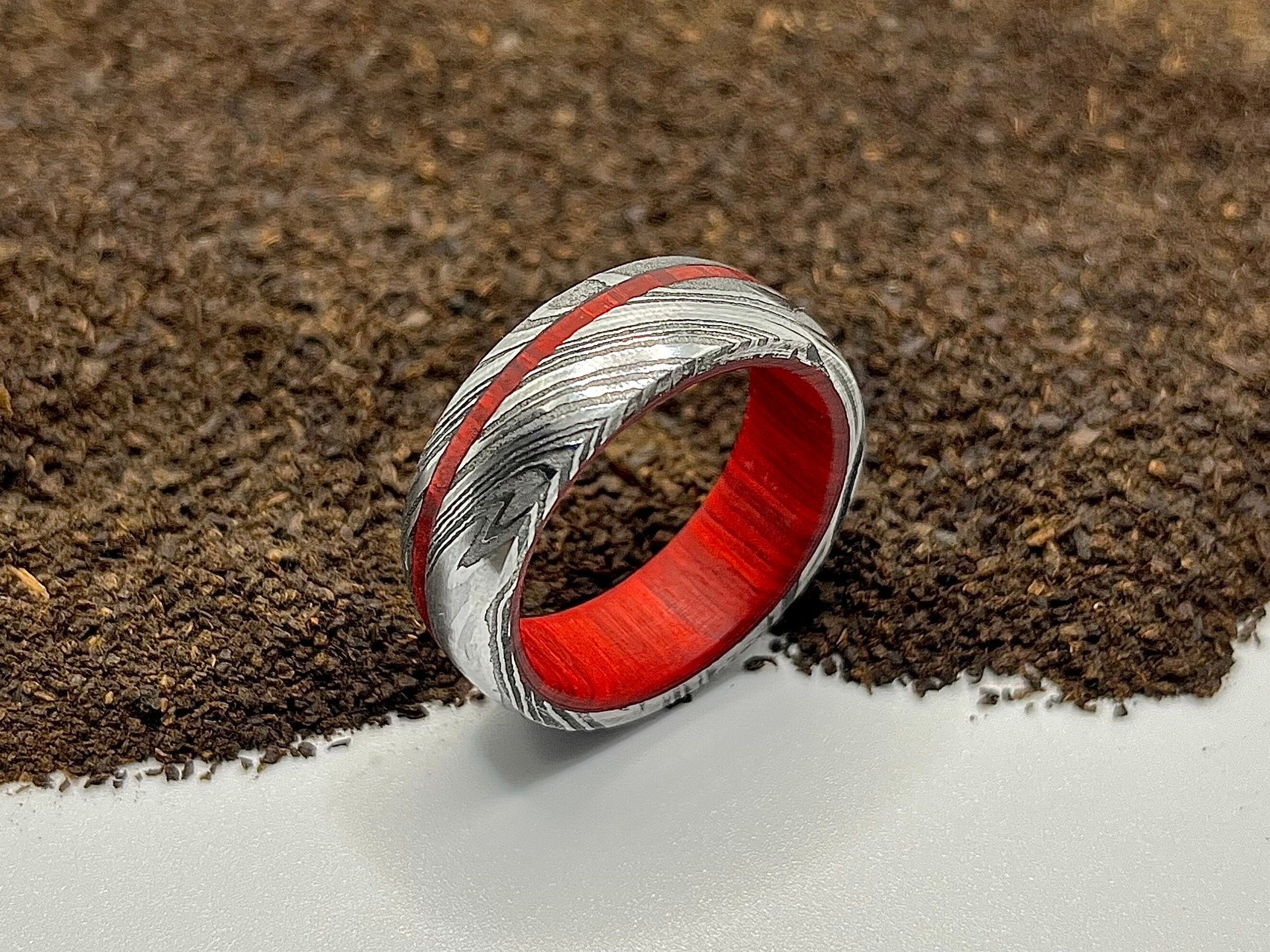 Damascus Ring / Man Ring / Man Wedding Ring / Man Promise Ring Damascus