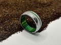 Damascus Whiskey Barrel Ring, Mens Damascus Steel Wood Wedding Band, Unique Engagement Damascus Steel Ring, Christmas Gift for Boyfriend