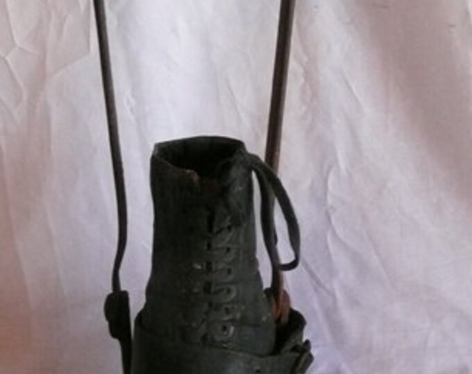 Antique Possibly Victorian Leg Brace Leather Cuff Amazing Shoe Etsy
