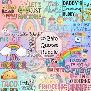 Baby png-bundel, pasgeboren baby png, bundel babycitaat, grappige baby png, babyjongen meisje, babyontwerpen, babyshower png, sublimatieontwerpen