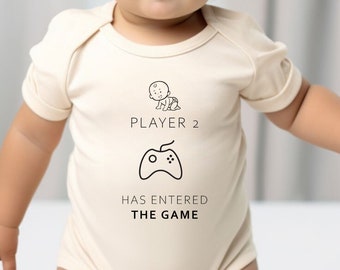 Player 2 Has Entered the Game, Funny Baby Onesie, Custom New Born Gender Neutral Baby Sleepsuit, Gift for New Mom, New Baby Showers Gifts