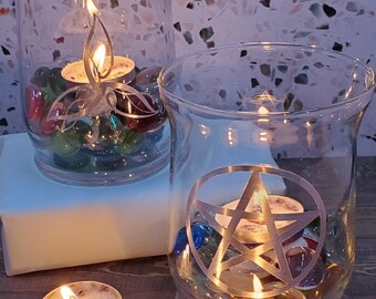 Candleholders - Nature Trinity Symbol or Pentacle