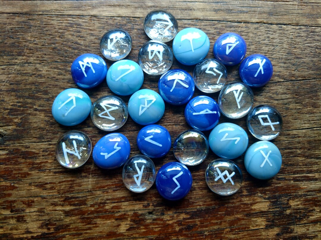 Light Blue Rune Elder Futhark Rune Set – Light Blue, Dark Blue & Clear - Etsy