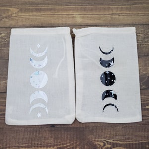 Muslin Bag - Moon Phases with Stars