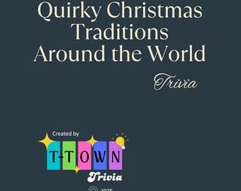 Christmas Trivia PowerPoint Game | Quirky Holiday Traditions Round | Printable Answer Sheets + Q&A Key