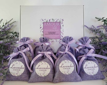 Luxury Lavender Sachet Gift Box - 8 All-Natural 4oz Scented Sachets | Premium Scented Sachets with Essential Oils