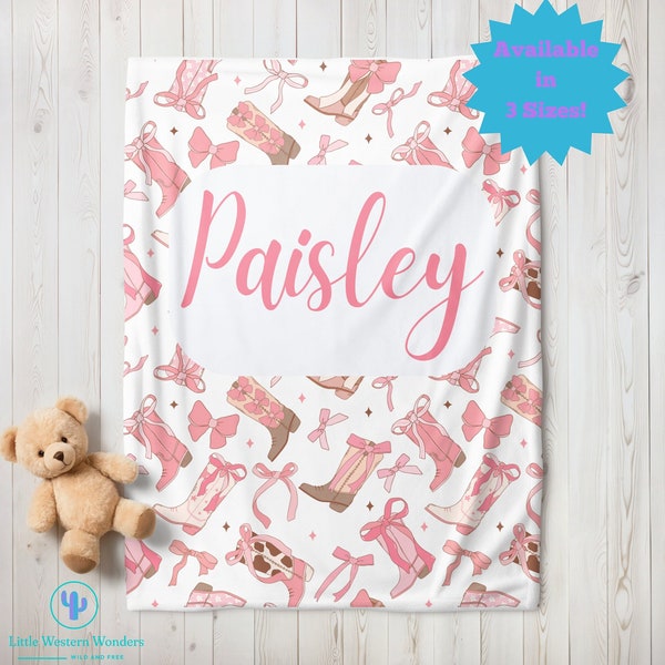 Personalized Cowgirl Blanket For Baby Shower Gift For Toddler Girl Blanket For Western Nursery Cowgirl Themed Bedroom Decor Throw For Girl