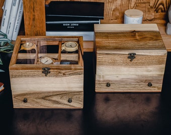 Scatola per orologi in legno con incisione personalizzata con cassetto - Custodia personalizzata per orologi da uomo, organizer in legno personalizzato