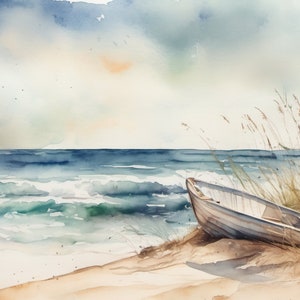 Sommer Urlaub Strand Sonne Meer Kunstdruck , Nordsee, Personalisierter Urlaubsspruch als Foto als Aquarell als Geschenk, schönste Zeit, Bild 4
