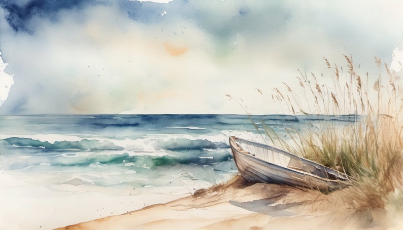 Sommer Urlaub Strand Sonne Meer Kunstdruck , Nordsee, Personalisierter Urlaubsspruch als Foto als Aquarell als Geschenk, schönste Zeit, Bild 4