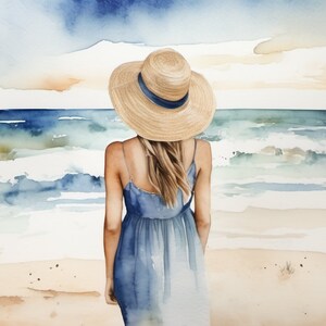 Sommer Urlaub Strand Sonne Meer Kunstdruck , Nordsee, Personalisierter Urlaubsspruch als Foto als Aquarell als Geschenk, schönste Zeit, Bild 3