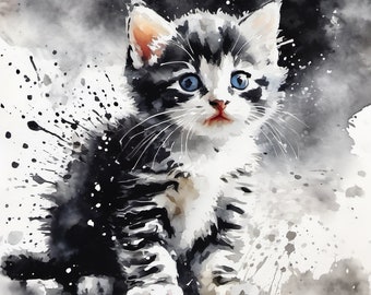 Ritratto personalizzato di gattini Ritratto di animale domestico personalizzato, gattini da foto, regalo di acquerelli per gli amanti dei gatti, dipinti