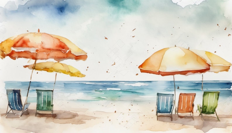 Sommer Urlaub Strand Sonne Meer Kunstdruck , Nordsee, Personalisierter Urlaubsspruch als Foto als Aquarell als Geschenk, schönste Zeit, Bild 2