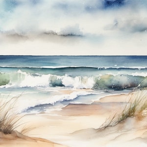 Sommer Urlaub Strand Sonne Meer Kunstdruck , Nordsee, Personalisierter Urlaubsspruch als Foto als Aquarell als Geschenk, schönste Zeit, Bild 5