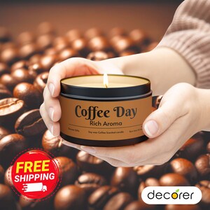 Fresh Brewed Coffee Scented Candle: 8oz Soy Candle in Tin