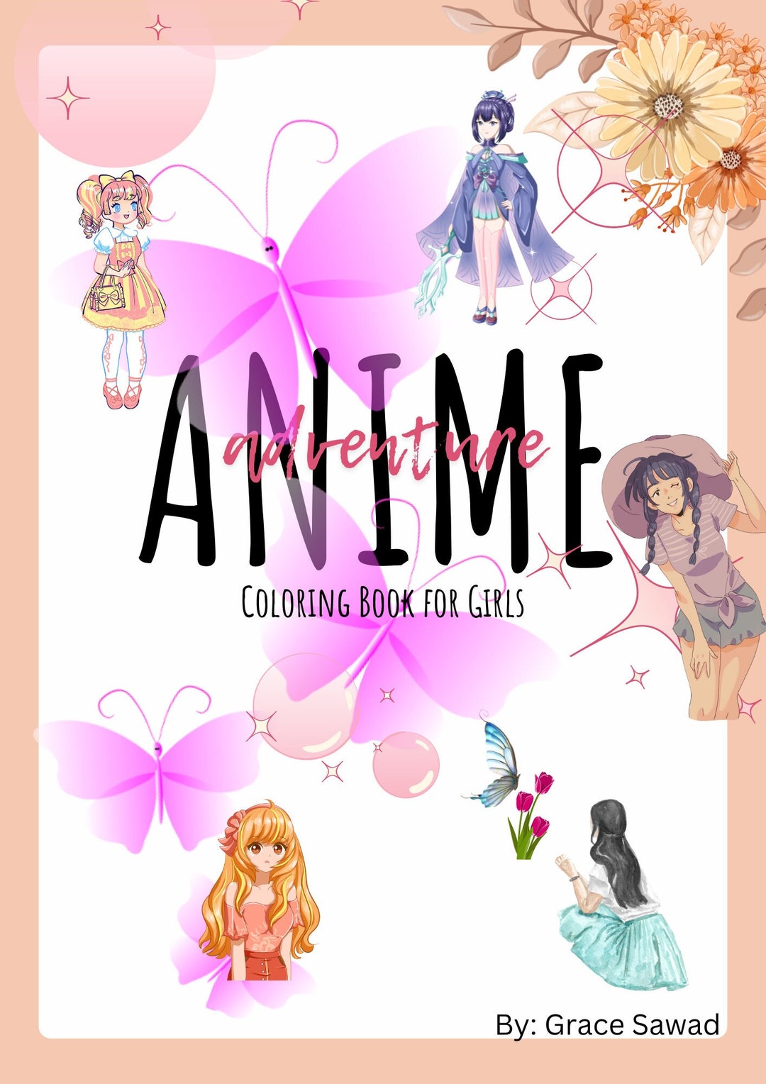 Coloring Book, Printable, Anime Coloring Book - Etsy