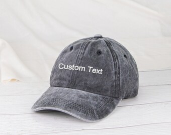 Personalized Embroidered Hat-Custom Text Baseball Cap,Washed Cotton Baseball Cap,Casual Dad Hat,Gift for New Dad,Father's Day Gift