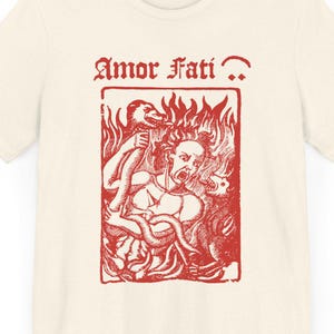 Amor Fati, love of fate, memento mori, Nietzsche, Epictetus, Marcus Aurelius, philosophical, sarcastic, cynical t shirt for stoic, masochist