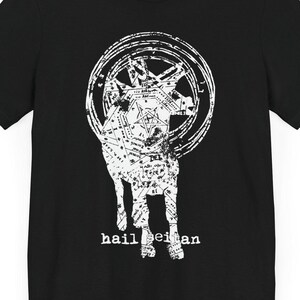 Hail Seitan, vegan, meat is murder, animal rights, animal liberation, ALF, goth, occult, grindcore, black metal, anarcho, crust, punk shirt