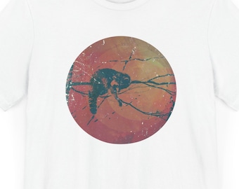Tvättbjörn retro norra solen t-shirt, skräp panda i naturlig livsmiljö, tvättbjörnsälskare gåva