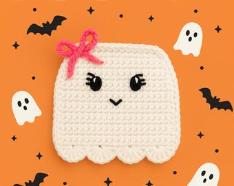 Patrón de fantasma a crochet / Decoración de Halloween / Patrón de crochet en PDF / Posavasos de fantasma de Halloween en PDF / Tapete para taza espeluznante / Regalo de Halloween a crochet