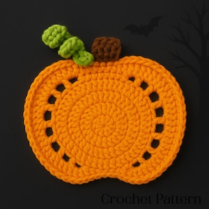 Crochet Pumpkin Coaster Pattern | Fall Mug Rug PDF Pattern | Beginner Friendly Autumn Decor | Thanksgiving Pattern | Halloween Pumpkin Pdf