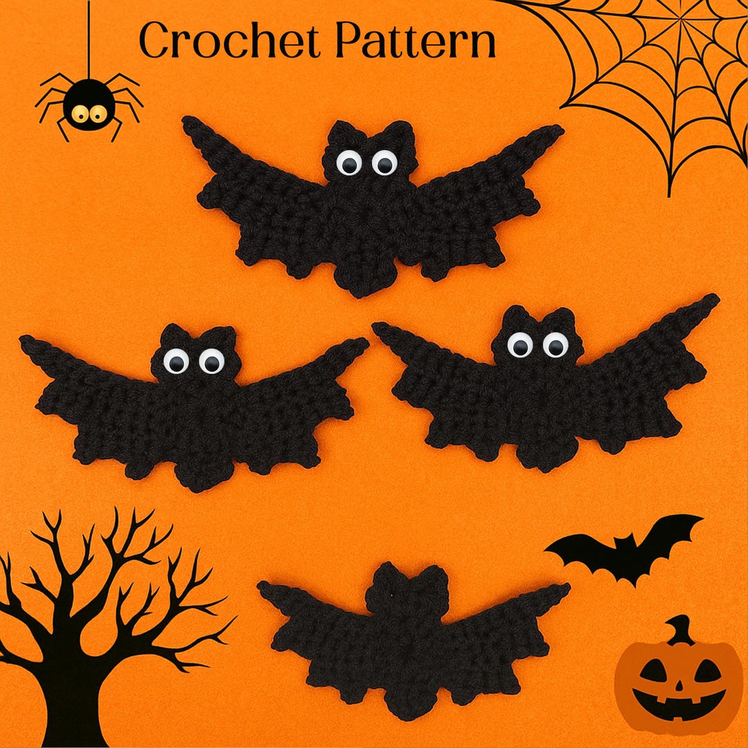 Halloween Bat Crochet Pattern | Easy Halloween Crochet Decor | Black ...