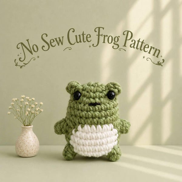 No Sew Frog Crochet Pattern PDF, Frog Amigurumi Pattern, Easy Frog Plush Tutorial, Cute Kawaii Frog, Beginner Crochet Pattern, Cute Frog