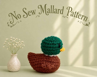 No Sew Mallard Crochet Pattern PDF, Mallard Duck Amigurumi Pattern, Easy Duck Crochet, Cute Bird Plush, Beginner Crochet Toy Pattern